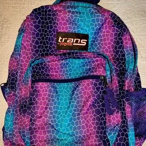 Jansport trans backpack / book bag multi colored
